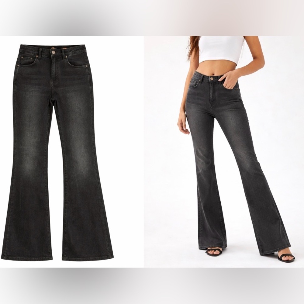 Pilcro High-Rise Black Flare Jeans